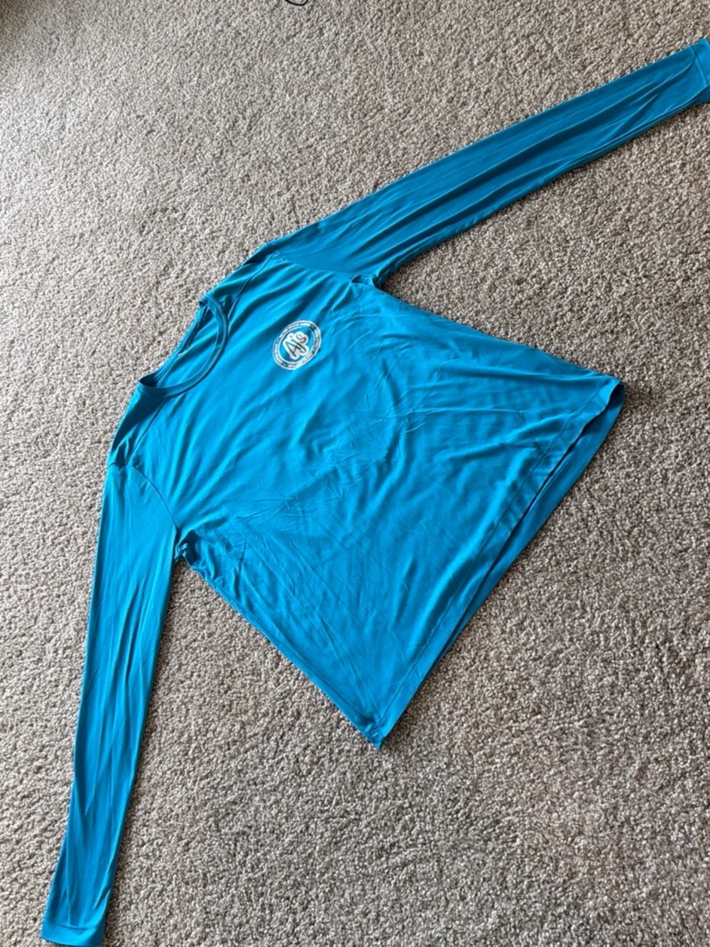 Men's Long-Sleeve Swim Rash Guard - Teal Blue